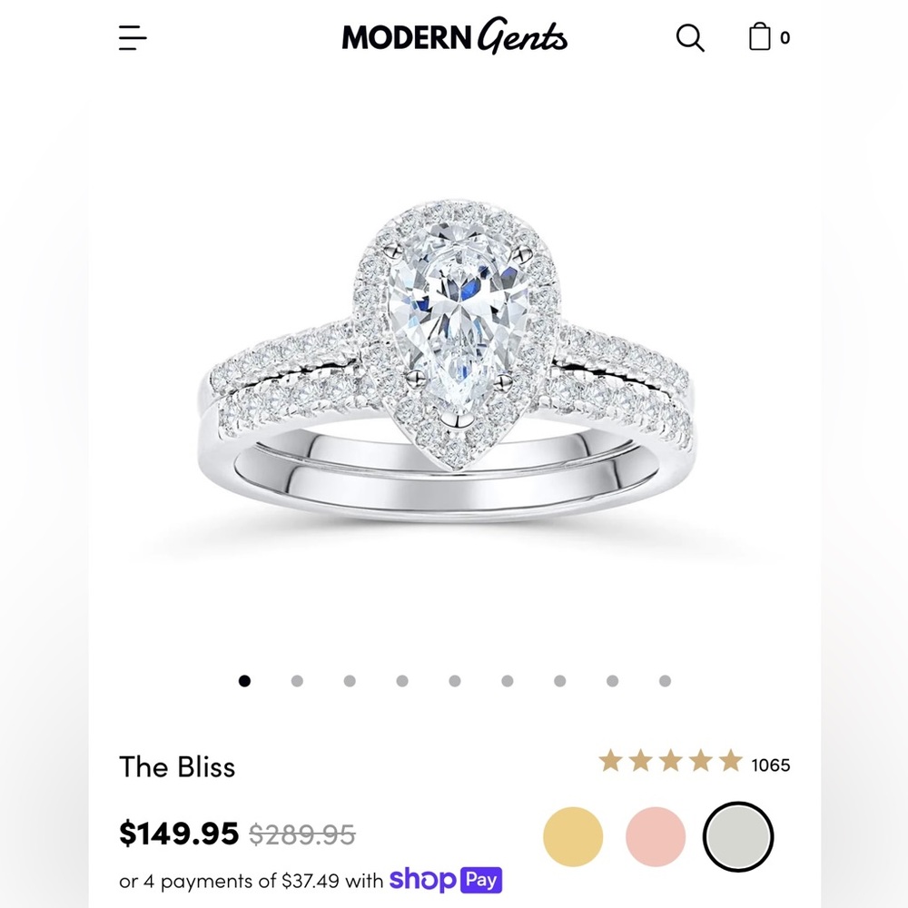 The Bliss Ring Set by Modern Gents - Size 6.5 - Picture 2 of 5